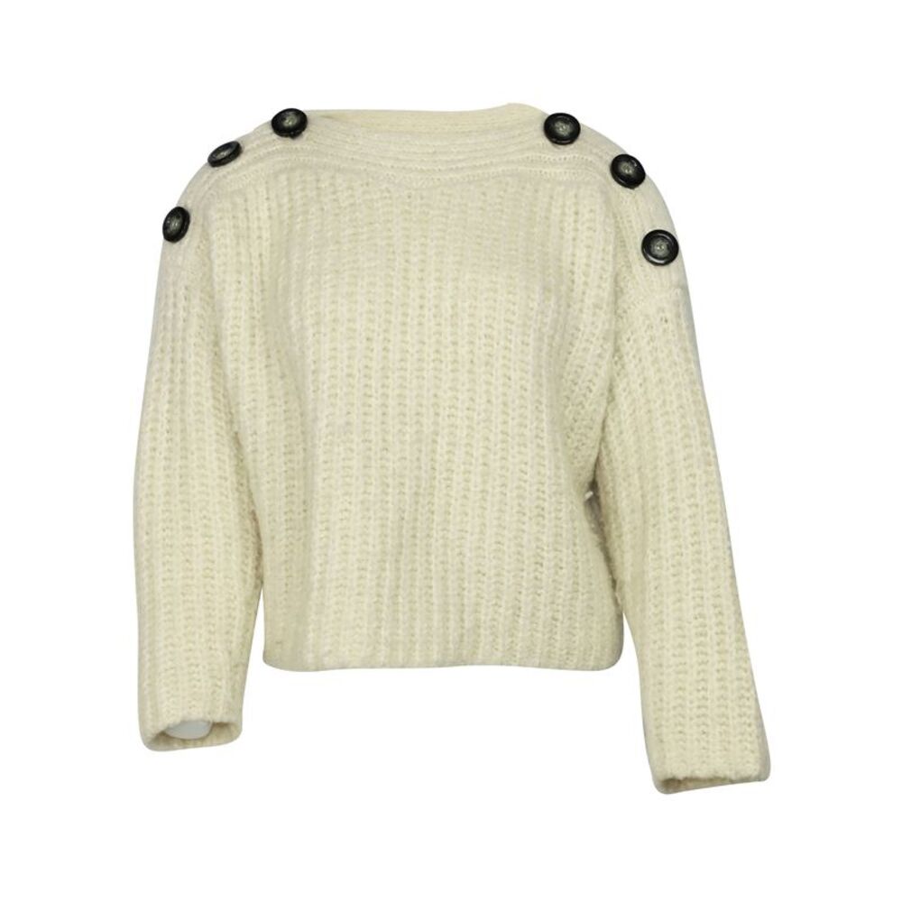 Isabel Marant Button-detail Sweater in White Wool